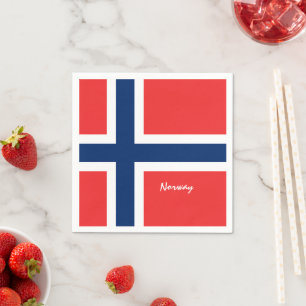 Noorse vlag servetten, Noorwegen reis / sportfans Servet