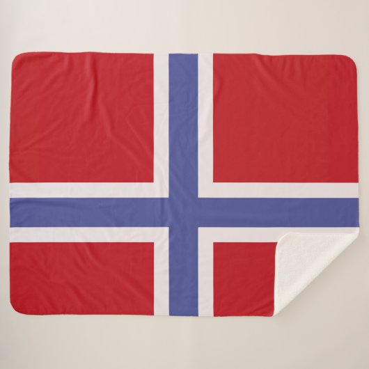 Noorse vlag sherpa deken (Voorkant (horizontaal))