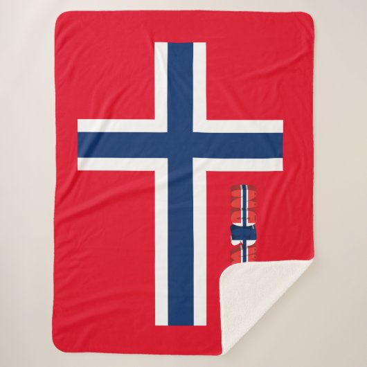 Noorse vlag sherpa deken (Voorkant)