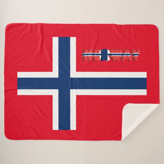 Noorse vlag sherpa deken (Voorkant (horizontaal))