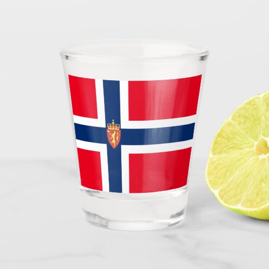 Noorse vlag shot glas (Voorkant)