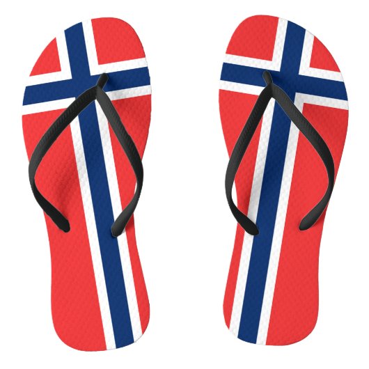 Noorse vlag teenslippers (Voetbed)