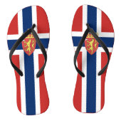 Noorse vlag teenslippers (Voetbed)