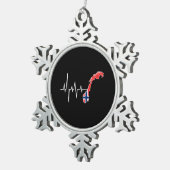 Noorse vlag tin sneeuwvlok ornament (Rechts)