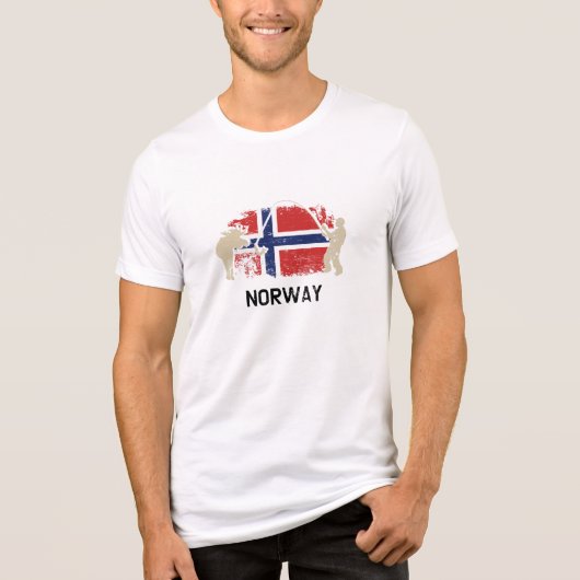 Noorse vlag Tri-Blend shirt (Voorkant)