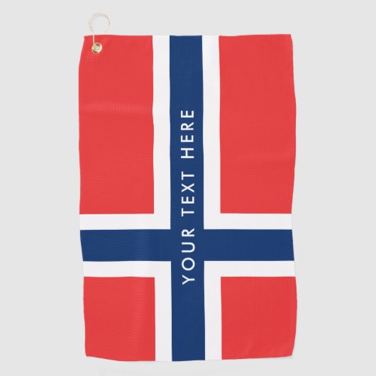 Noorse vlag van een aangepast golfcadeau van Noorw Golfhanddoek (Voorkant)