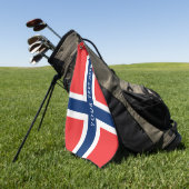 Noorse vlag van een aangepast golfcadeau van Noorw Golfhanddoek (Groen)