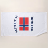 Noorse vlag van een gepersonaliseerd strand handdo strandlaken (Voorkant)
