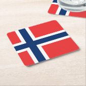 Noorse vlag van Noorse papierdrankenkustvaart Kartonnen Onderzetters (Schuin)