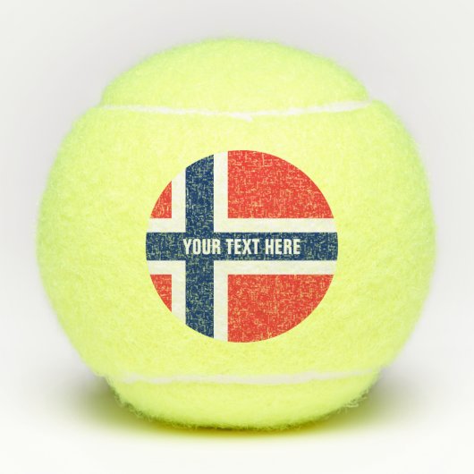 Noorse vlag van Noorwegen, aangepast geel Tennisballen (Voorkant)