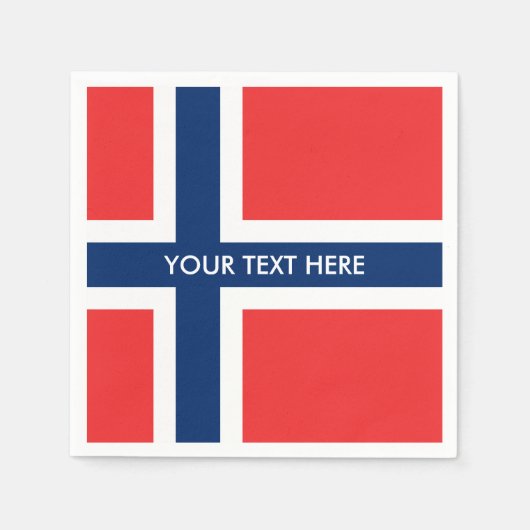 Noorse vlag van Noorwegen custom party servetten (Voorkant)