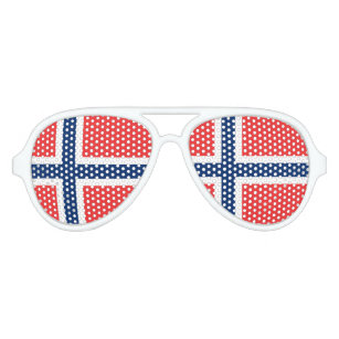 Noorse vlag van Noorwegen partij tinten zonnebril