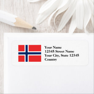 Noorse vlag van Noorwegen Retouradreslabels Etiket