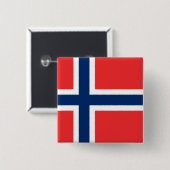 Noorse vlag vierkante button 5,1 cm (Voorkant /achterkant)