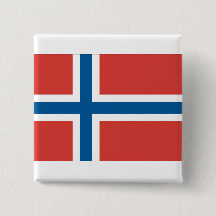 Noorse vlag vierkante button 5,1 cm