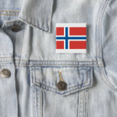 Noorse vlag vierkante button 5,1 cm (In situ)
