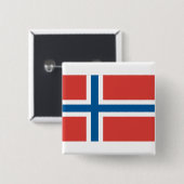 Noorse vlag vierkante button 5,1 cm (Voorkant /achterkant)