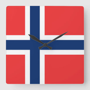 Noorse vlag vierkante klok