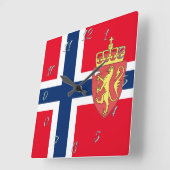 Noorse vlag vierkante klok (Hoek)
