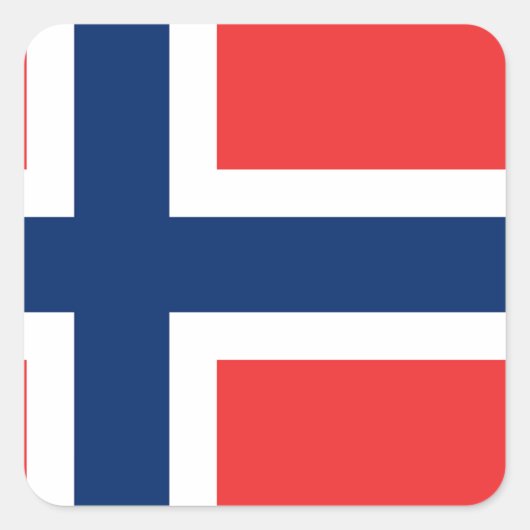 Noorse vlag vierkante sticker (Voorkant)