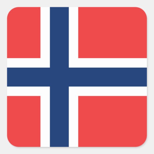 Noorse vlag vierkante sticker (Voorkant)