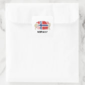 Noorse vlag vierkante sticker (Tas)