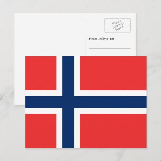 Noorse vlag, vlag van Noorwegen Briefkaart (Voorkant / Achterkant)