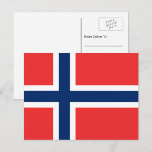 Noorse vlag, vlag van Noorwegen Briefkaart