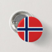 Noorse vlag, vlag van Noorwegen Ronde Button 3,2 Cm (Voorkant /achterkant)