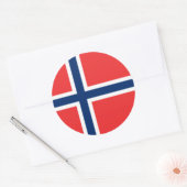 Noorse vlag, vlag van Noorwegen Ronde Sticker (Envelop)