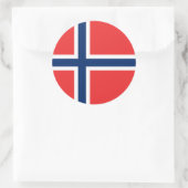 Noorse vlag, vlag van Noorwegen Ronde Sticker (Tas)