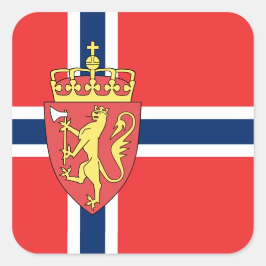 Noorse vlag, vlag van Noorwegen Vierkante Sticker (Voorkant)
