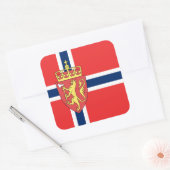 Noorse vlag, vlag van Noorwegen Vierkante Sticker (Envelop)