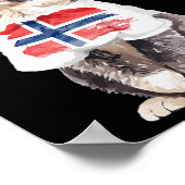 Noorse vlag voor boskat Noorwegen Poster (Hoek)