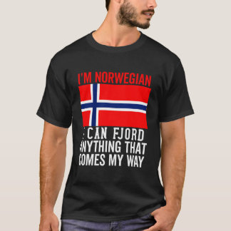 Noorse vlag voor mannen vrouwen Noorwegen Scandina T-shirt