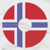 Noorse vlag wijnglaslabel (Voorkant)