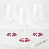 Noorse vlag wijnglaslabel (Set)