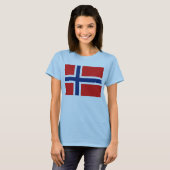 Noorse vlag x kaart T-Shirt (Voorkant volledig)