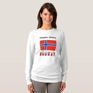 Noorse Vlag Zwart Personalisatie T-shirt