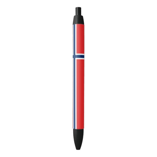 Noorse vlag zwarte inkt pen (Voorkant Verticaal)