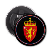 Noorse vlagflessenopener, keizerin/partij button flesopener (Voorkant)