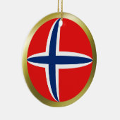 Noorse Vlagornament Keramisch Ornament (Rechts)