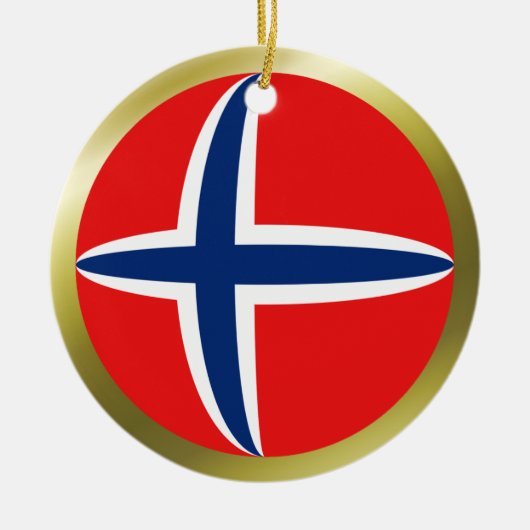 Noorse Vlagornament Keramisch Ornament (Voorkant)