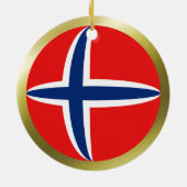 Noorse Vlagornament Keramisch Ornament (Achterkant)
