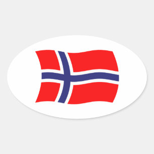 Noorse Vlagsticker Ovale Sticker