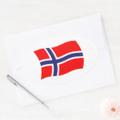 Noorse Vlagsticker Ovale Sticker (Envelop)