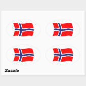 Noorse Vlagsticker Ovale Sticker (Vel)