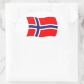 Noorse Vlagsticker Ovale Sticker (Tas)