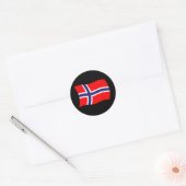 Noorse Vlagsticker Ronde Sticker (Envelop)