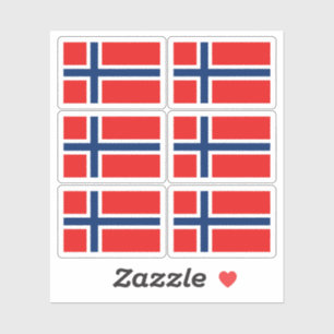 Noorse Vlagstickercollectie – Pakket van 6  Sticker